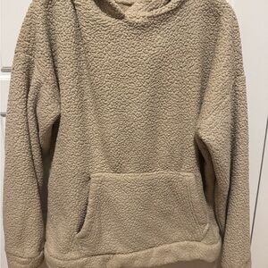 Cozy Tan Sherpa Hoodie Sweater
